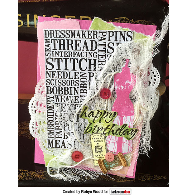 Rubber Stamp - Darkroom Door - Word Block Stamp - Stitch