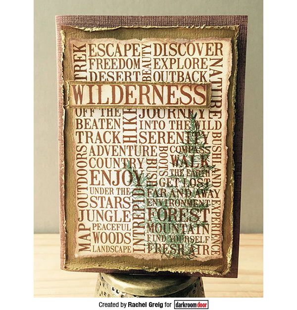 Rubber Stamp - Darkroom Door - Word Block Stamp - Wilderness