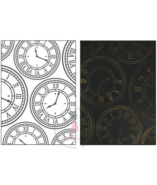 Dress My Craft - Vintage Clock Embossing Folder