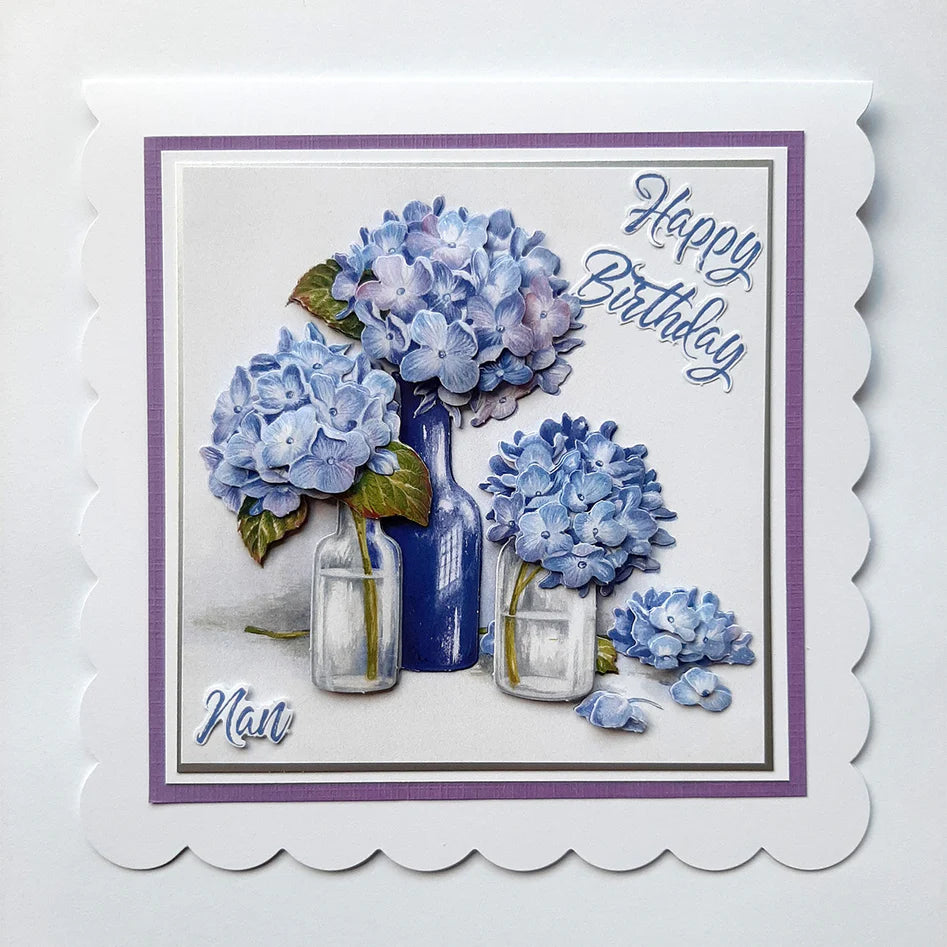 Katy Sue - Die Cut 3D decoupage - Blue Hydrangeas