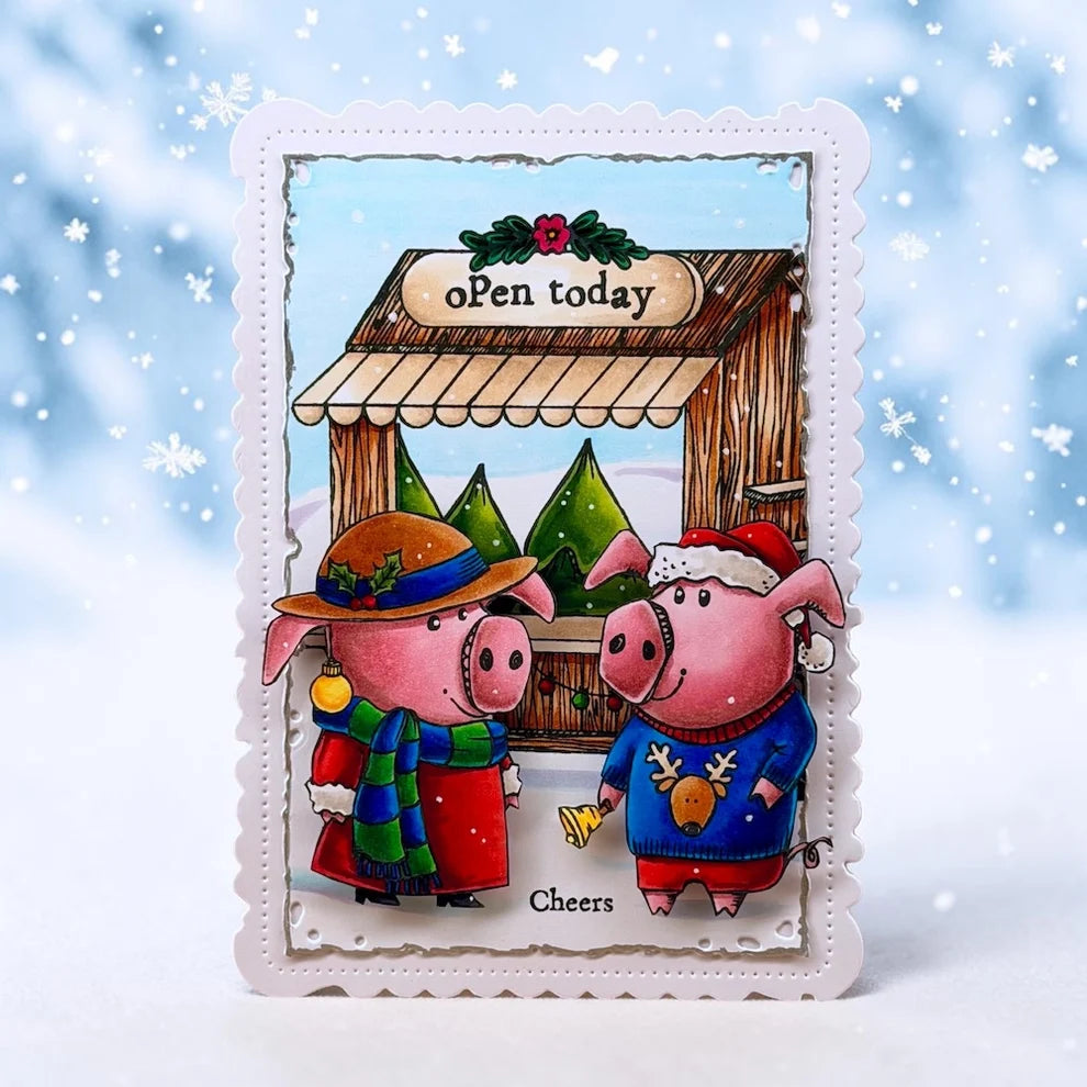 AALL & CREATE - A7 Stamps - Holiday Pigs  #1387