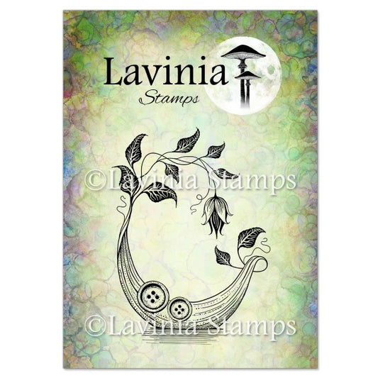 A single stamp featuring an illustration of a beautifully crafted fairy boat.  The Fantasea boat has button details on its side and a Bell Flower Vine sail.  Stamp size: 7cm x 5cm  LAV721
