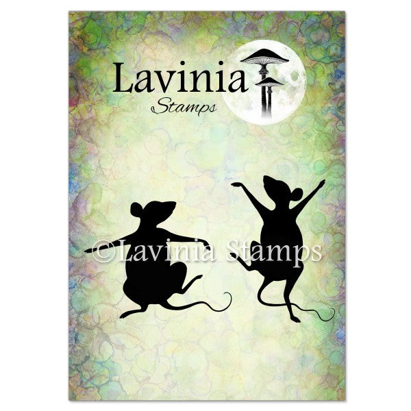 A set of two single silhouette stamps of two dancing mice, Minni and Moo.  Minni and Moo are the perfect stamps with Basil and Bibi, Tilly and Tango.  Stamp size: 3cm x 3.5cm & 3.5cm x 2.5cm  LAV727