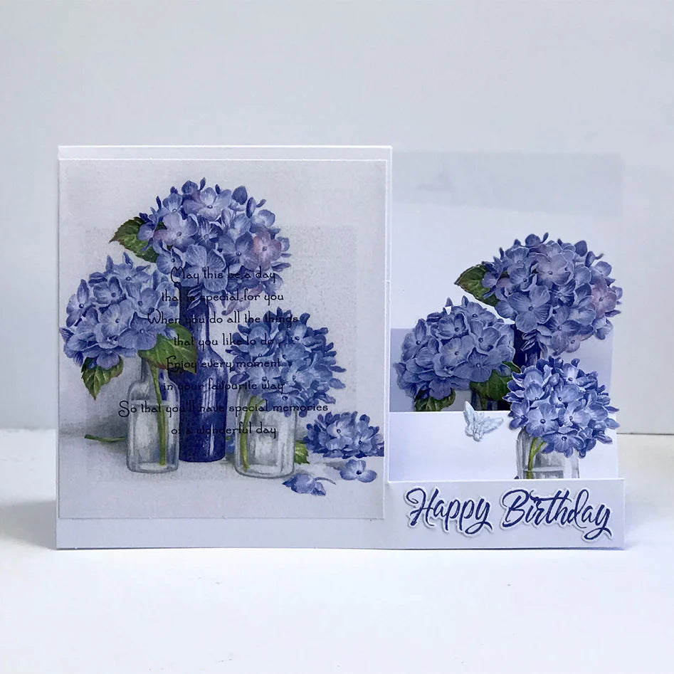 Katy Sue - Die Cut 3D decoupage - Blue Hydrangeas
