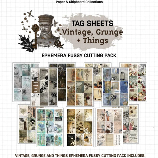 3 Quarter Designs - Tag Sheet Vintage Grunge & Things Ephemera
