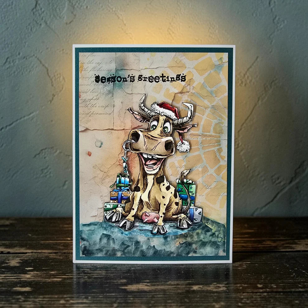 AALL & CREATE - A6 Stamps -Moo-ry Christmas # 1496