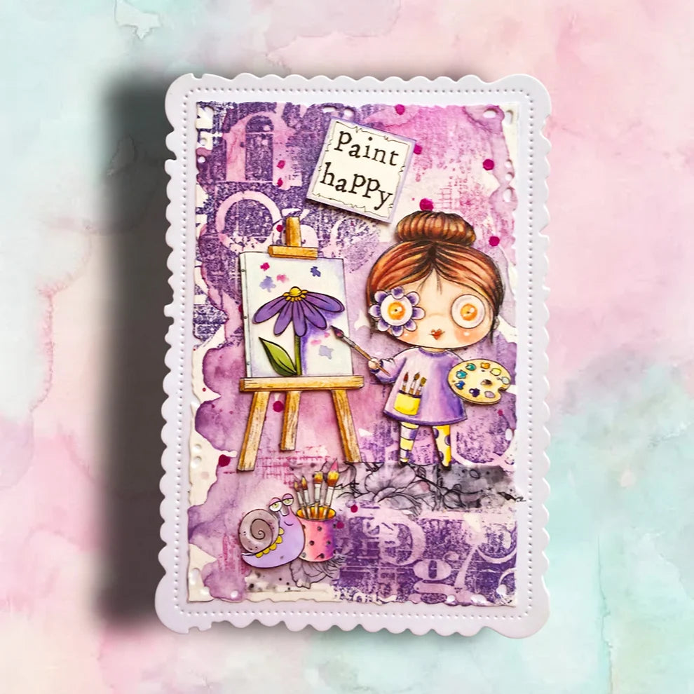 AALL & CREATE - A7 Stamps - Paint Happy  #1500