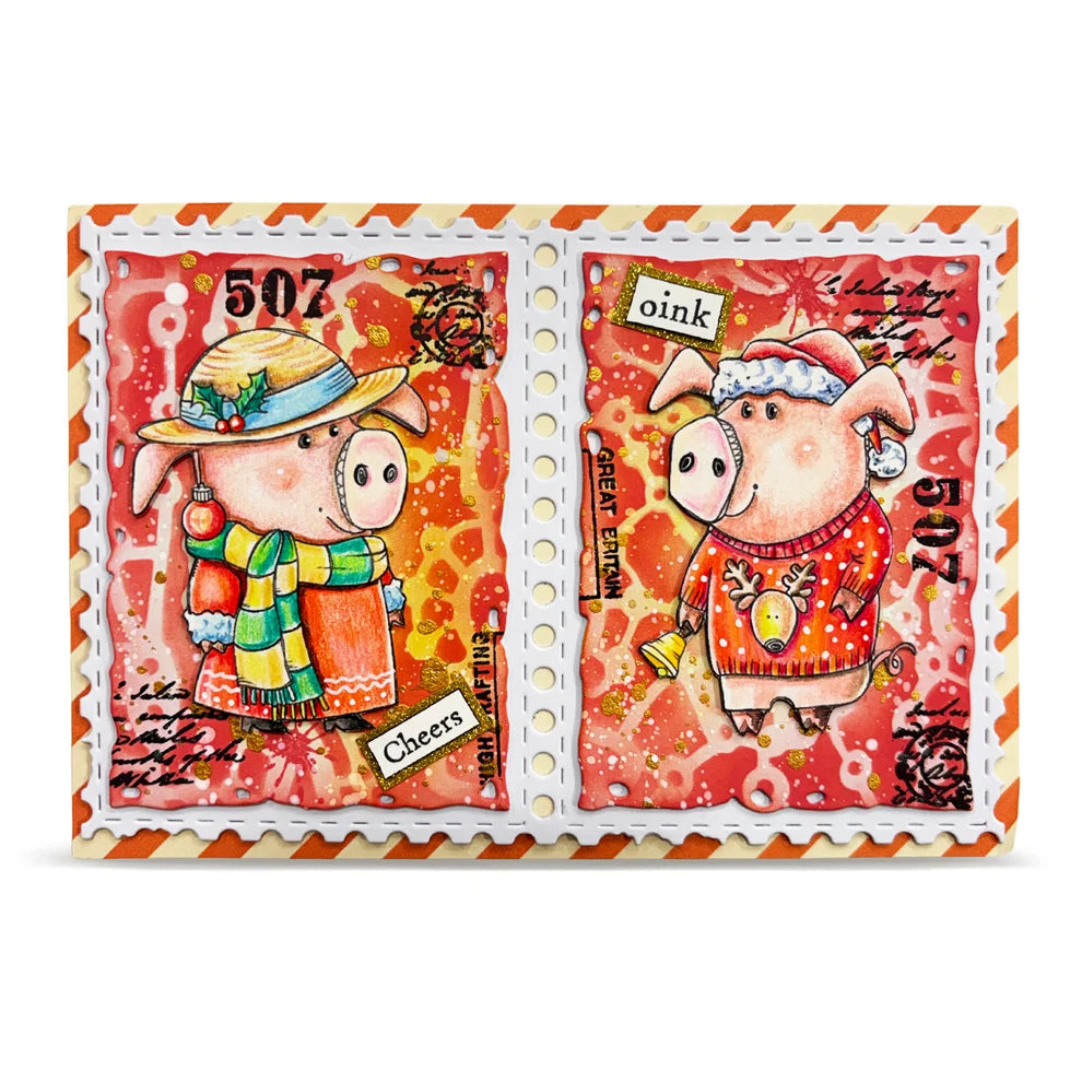 AALL & CREATE - A7 Stamps - Holiday Pigs  #1387