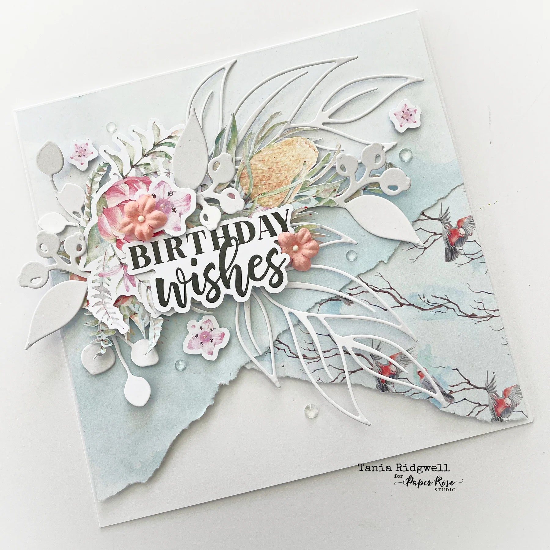 Paper Rose -  Metal Cutting Die - Gum Leaves