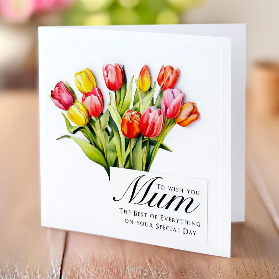 Katy Sue - Die Cut 3D decoupage - Daffodil, Tulip & Poppy Bouquet