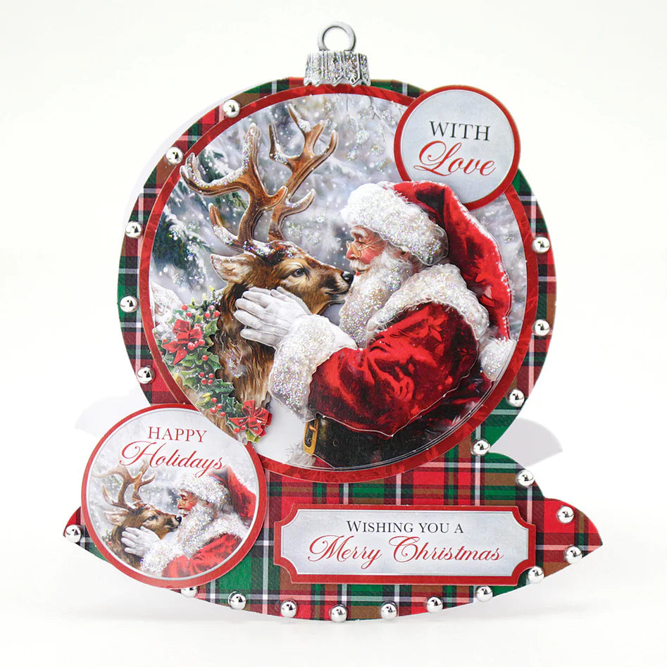 Katy Sue - Die Cut 3D decoupage - Reindeer Kisses Bauble