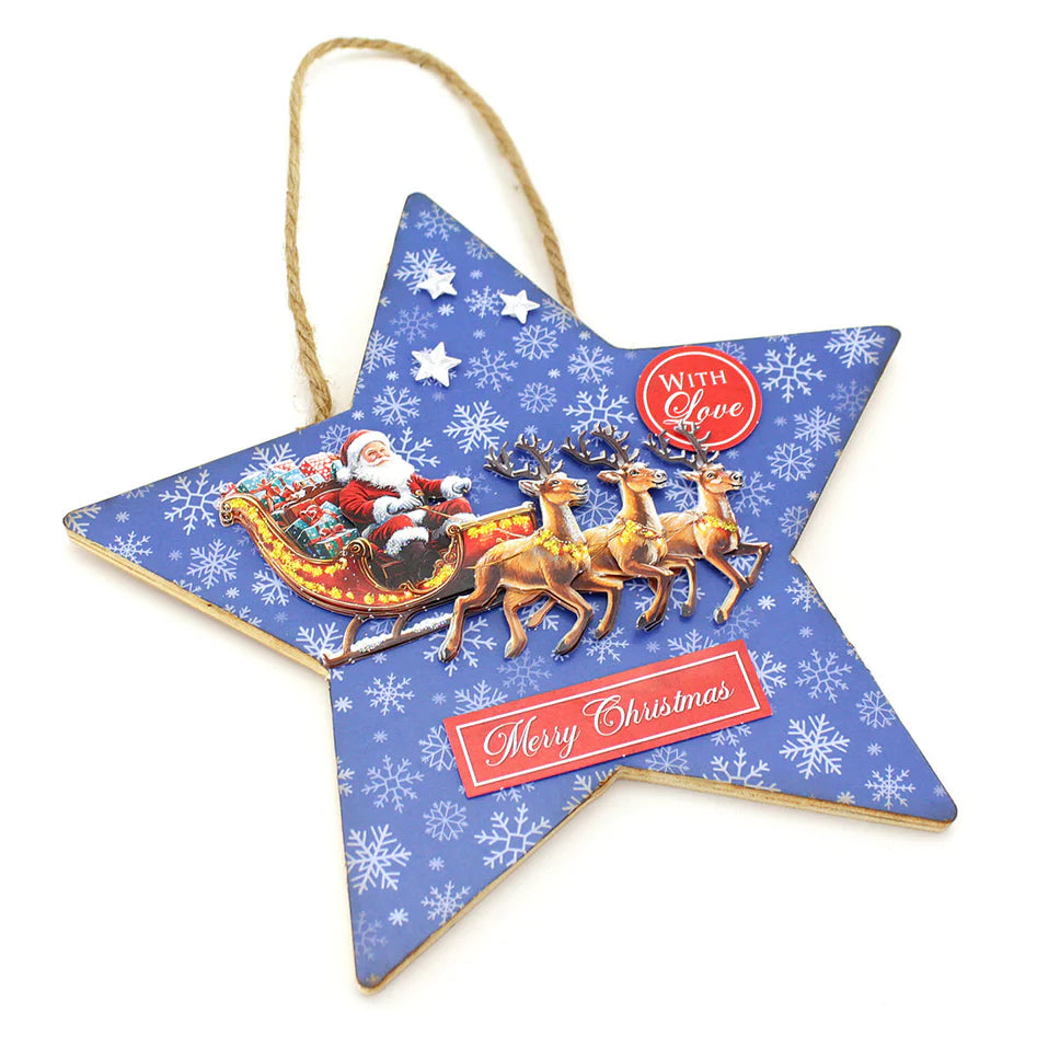 Katy Sue - Die Cut 3D decoupage - Santa In The Sky