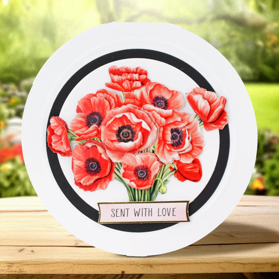 Katy Sue - Die Cut 3D decoupage - Daffodil, Tulip & Poppy Bouquet