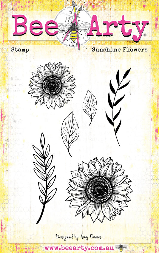 Bee Arty Acrylic Stamps - Sunshine Flowers