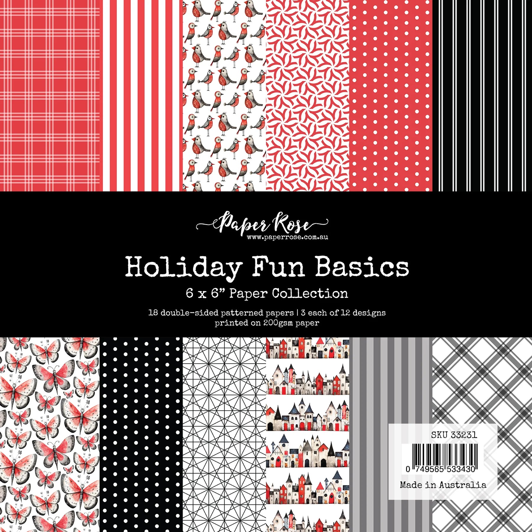 Paper Rose - Holiday Fun Basics 6x6 Paper Collection