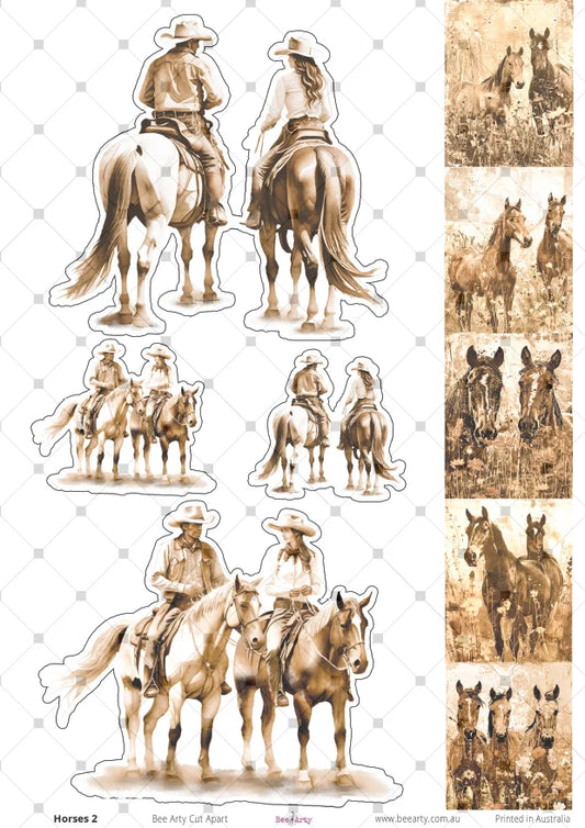 Bee Arty - A4 Cut Out Sheets - Horses 2