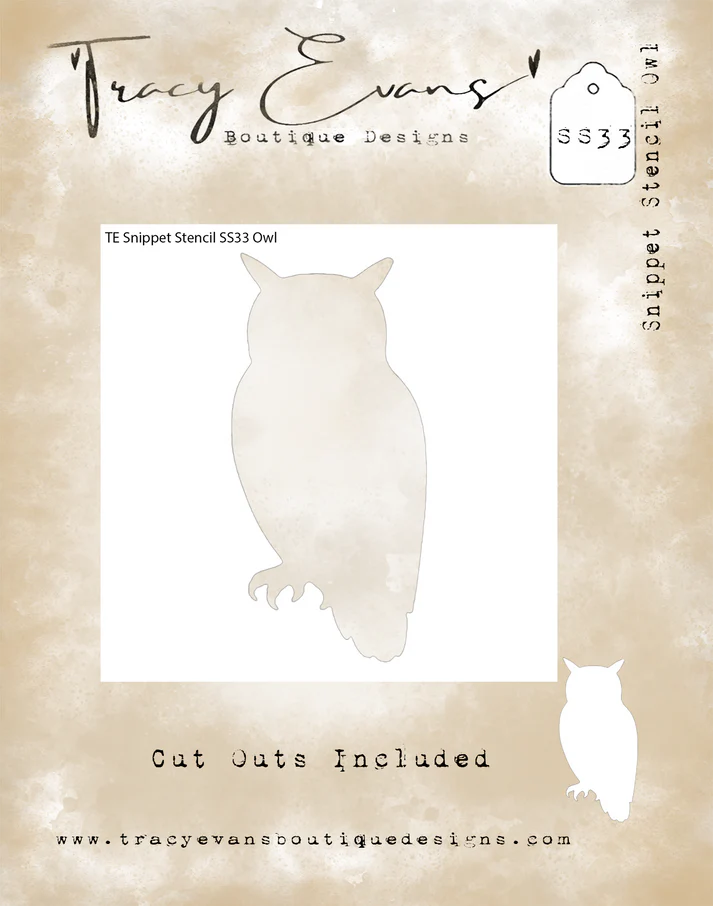 Tracy Evans Boutique Designs - Snippet Stencils - Owl SS33