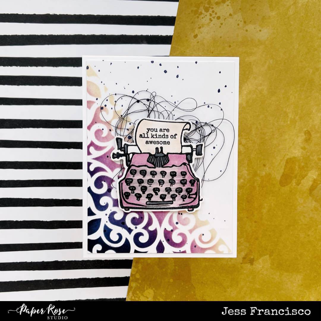 Paper Rose -  Clear Stamp Set  - Typed Sentiments