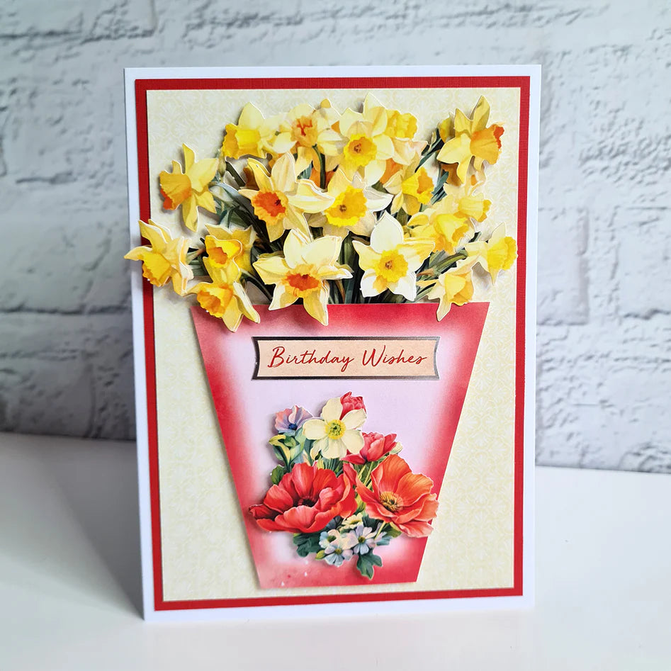 Katy Sue - Die Cut 3D decoupage - Daffodil, Tulip & Poppy Bouquet