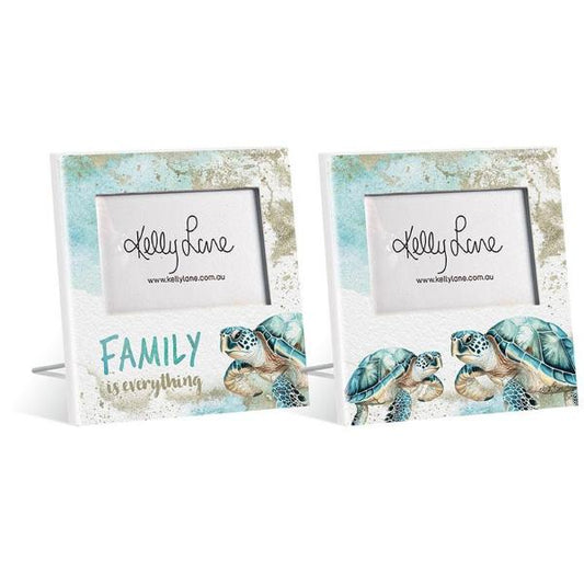 Kelly Lane -  Aqua Coastal Turtle 6x4" Photo Frame -  Set of 2