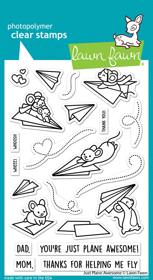 Lawn Fawn Photopolymer Clear Stamps -Just Plane Awesome