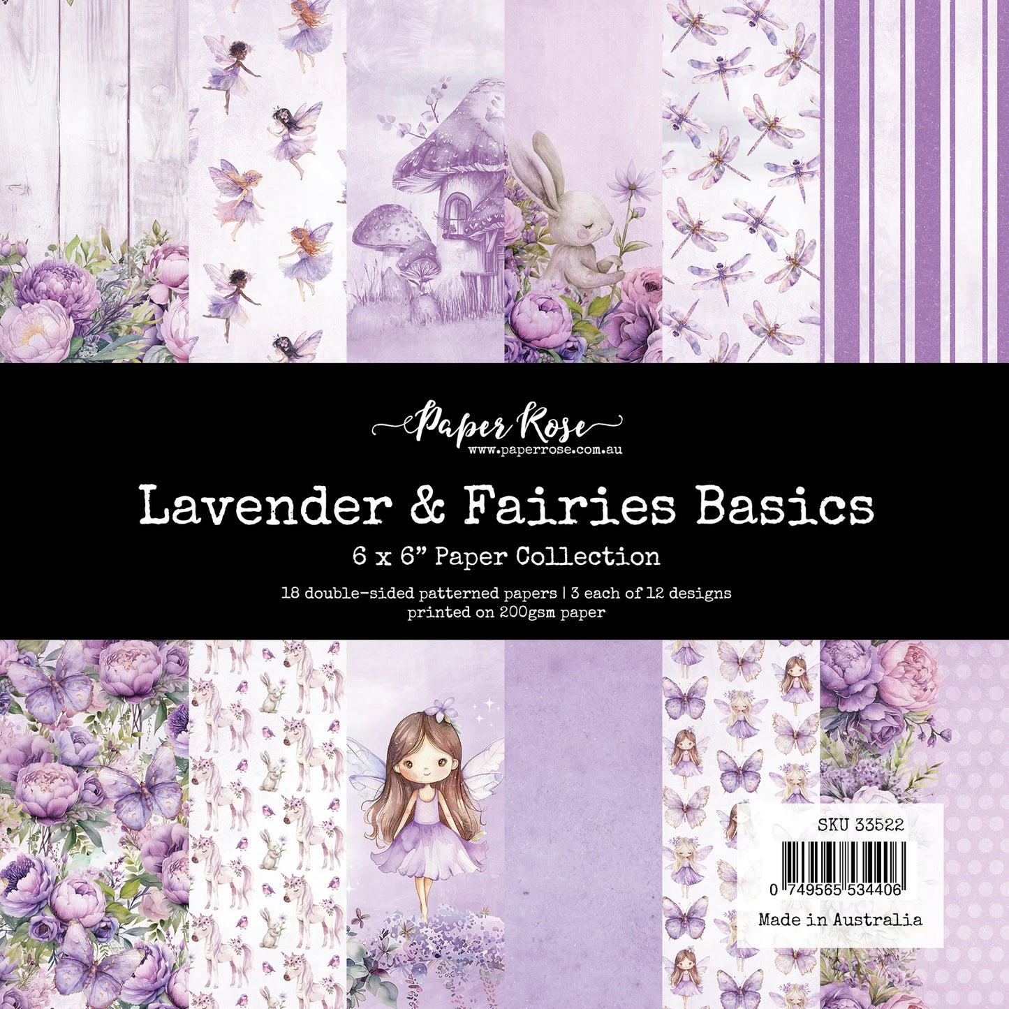 Paper Rose - Lavender & Fairies basic 6x6 Paper Collection