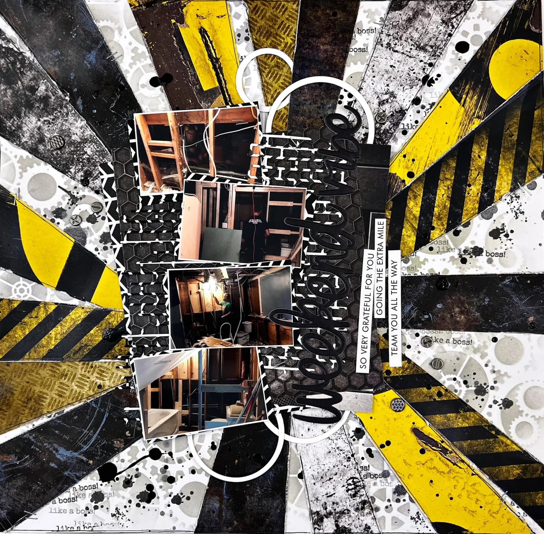 Paper Rose - Cogs & Gears 6'x6' Stencil