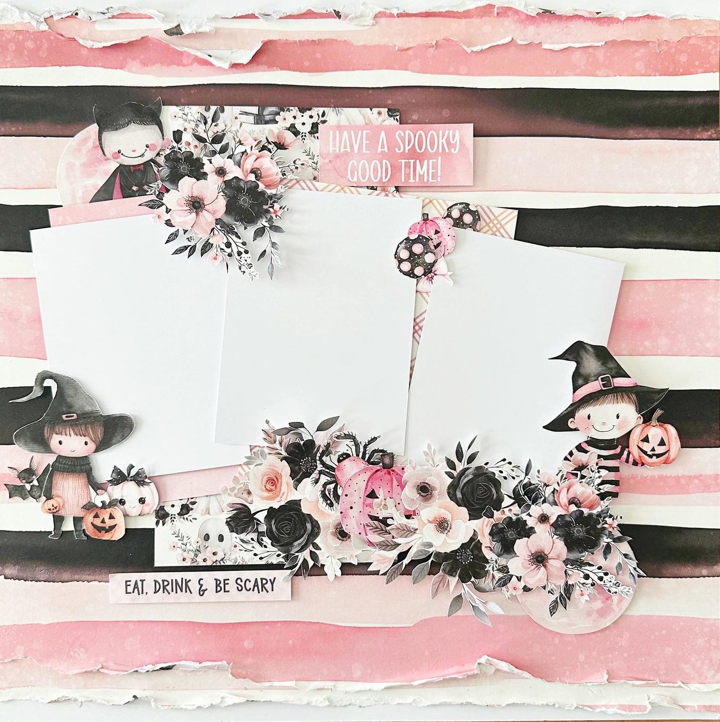 Paper Rose Cut Aparts - Pink Halloween