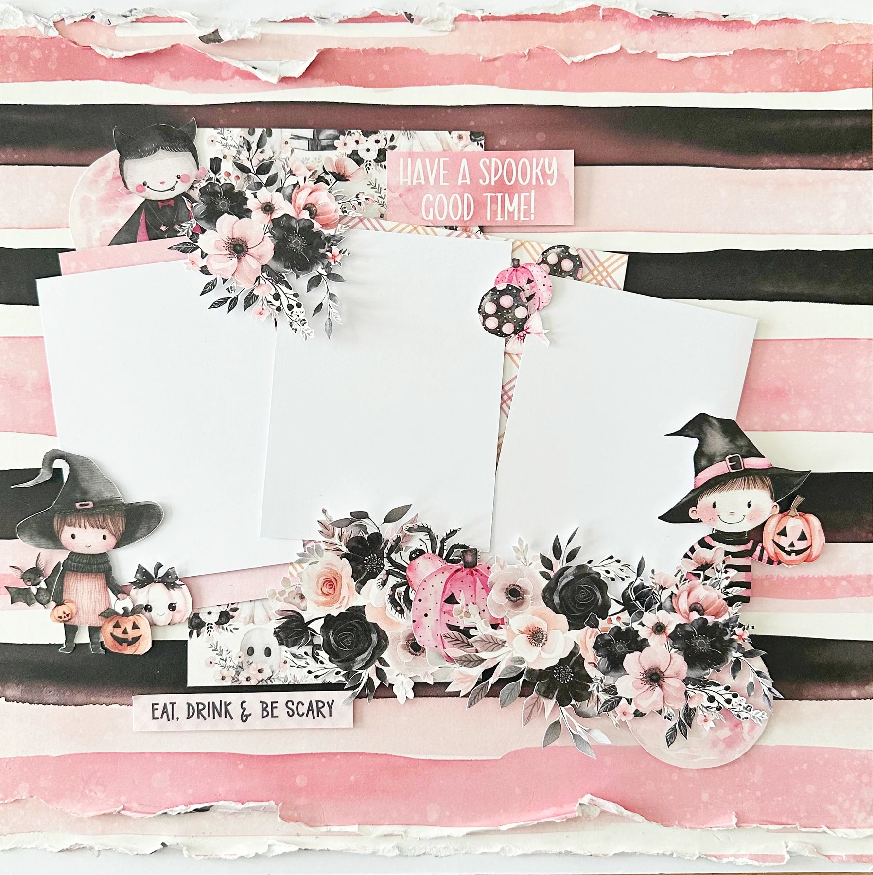 Paper Rose Cut Aparts - Pink Halloween