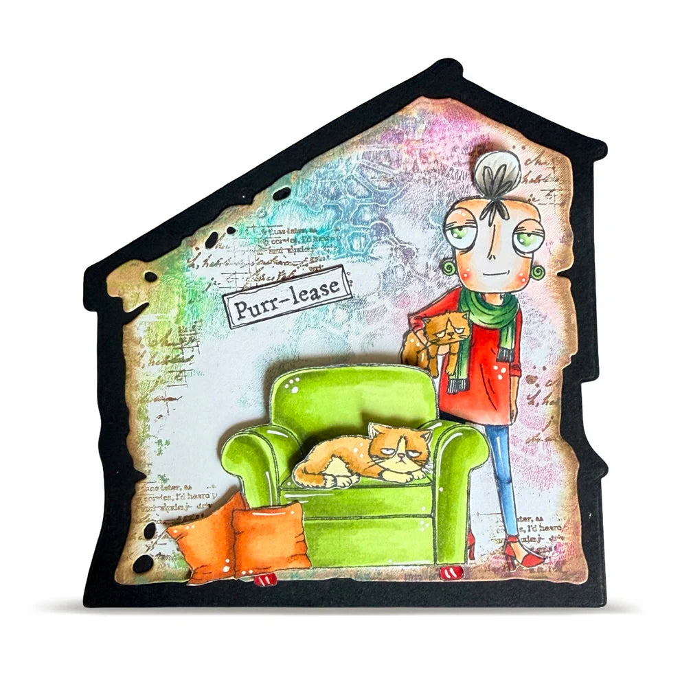 AALL & CREATE - A7 Stamps - Purr-plexed Dee  #1438