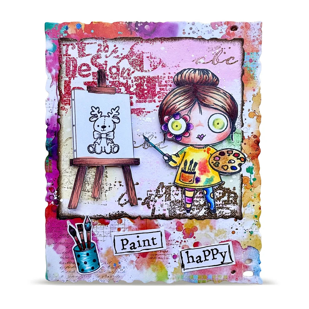 AALL & CREATE - A7 Stamps - Paint Happy  #1500