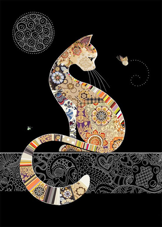 Bug Art Luxury Greeting Cards - Decorative Cat