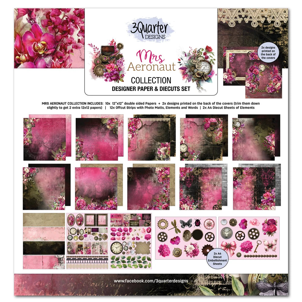 3 Quarter Designs - Mrs Aeronaut Collection Designer Paper & Diecuts Set