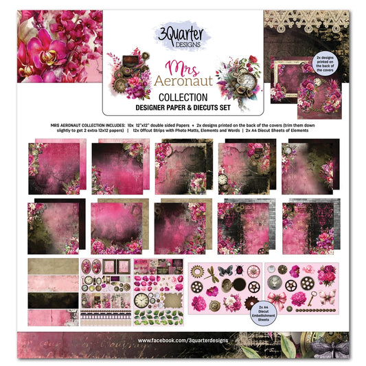 3 Quarter Designs - Mrs Aeronaut Collection Designer Paper & Diecuts Set