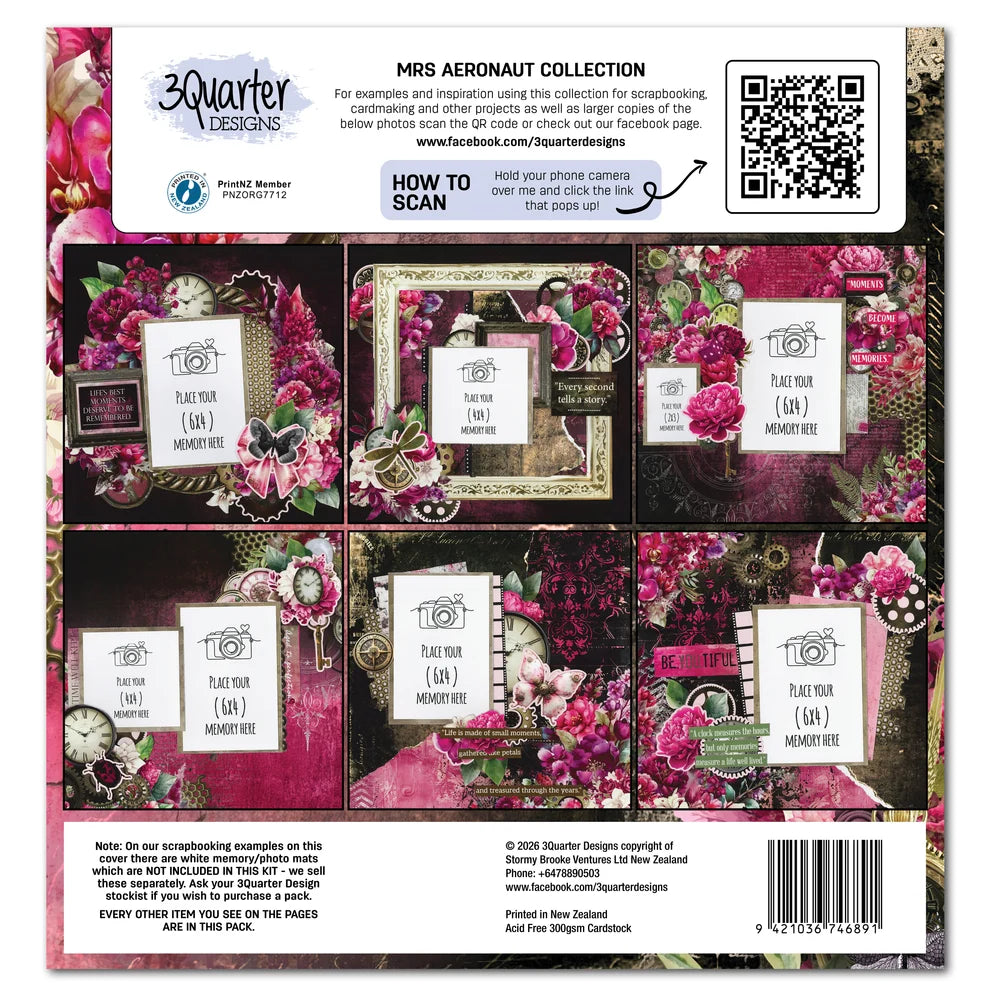3 Quarter Designs - Mrs Aeronaut Collection Designer Paper & Diecuts Set
