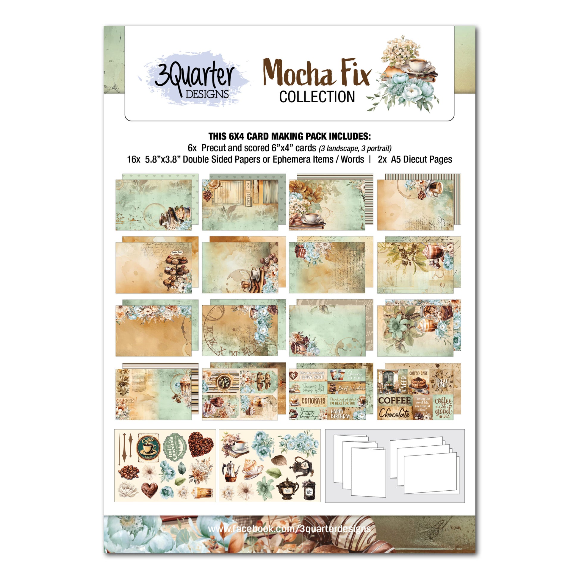 3 Quarter Designs - Mocha Fix 6x4 Card Pack