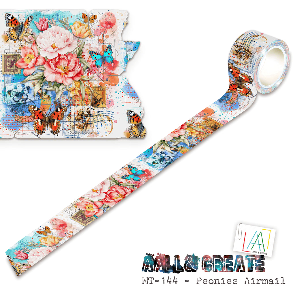AALL & CREATE - Washi Tape -Peonies Airmail MT-144