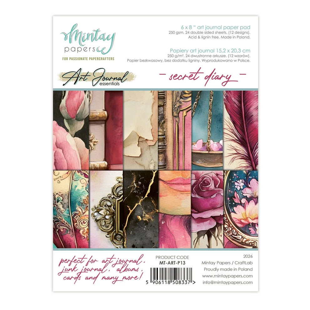 Mintay Papers - Art Journal Essentials - Secret Diary
