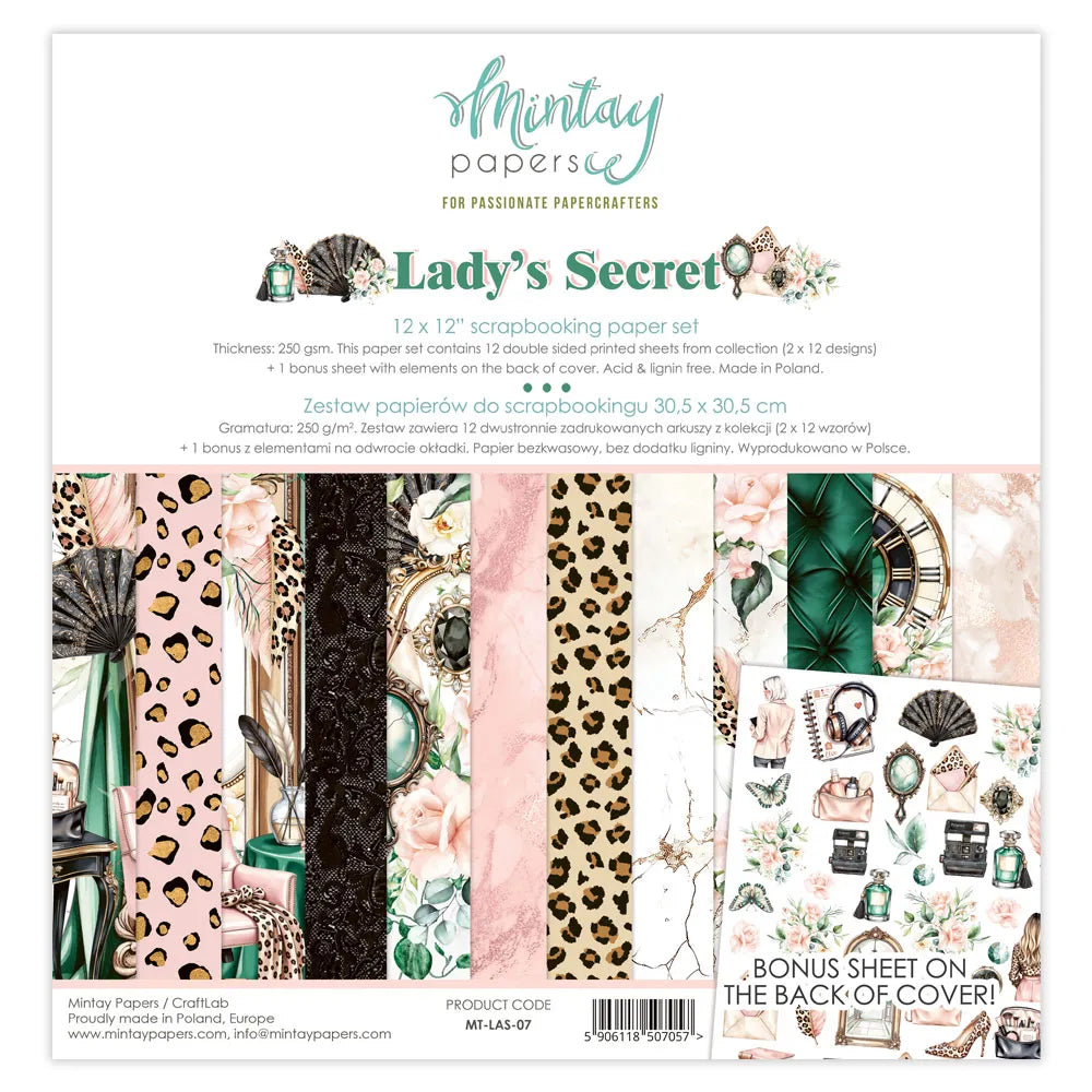 Mintay Papers - Lady's Secret 12 x 12 Scrapbooking Paper set