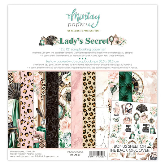Mintay Papers - Lady's Secret 12 x 12 Scrapbooking Paper set