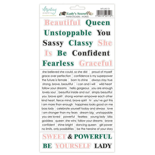 Mintay - Paper Stickers - Words -  Lady's Secrets
