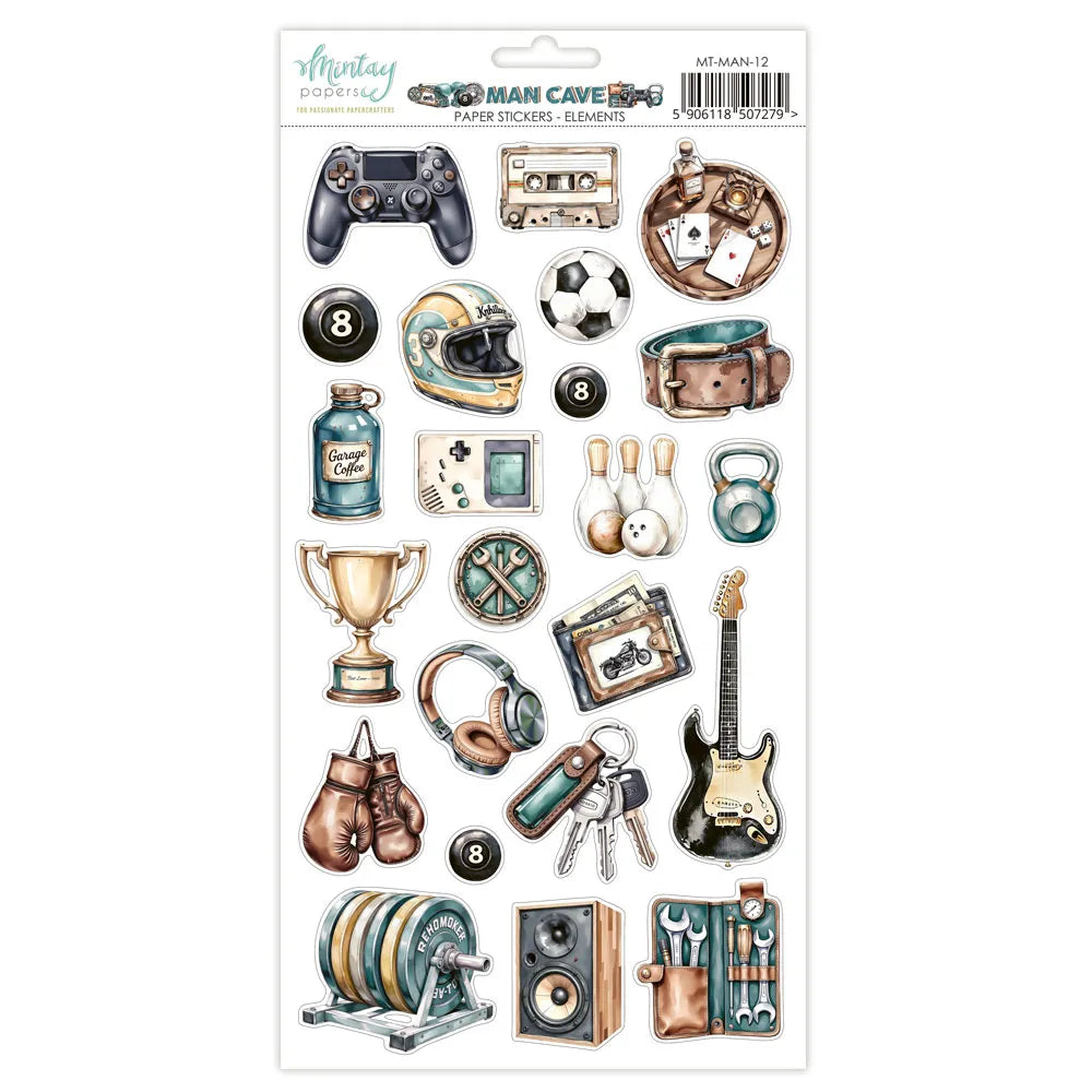 Mintay - Paper Stickers  - Elements - Man Cave