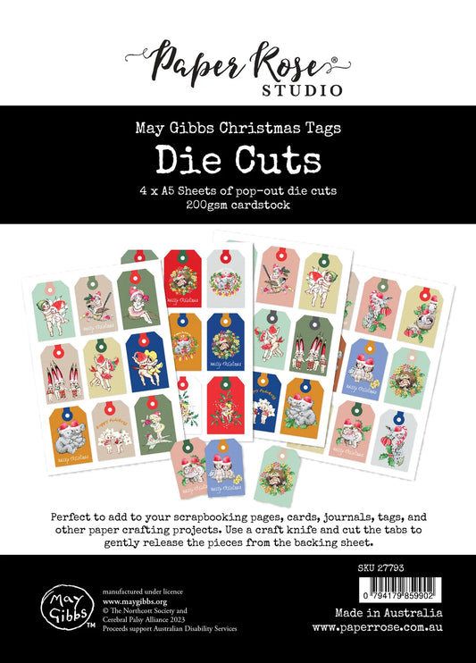 Paper Rose -May Gibbs  Die Cuts - Christmas Tags