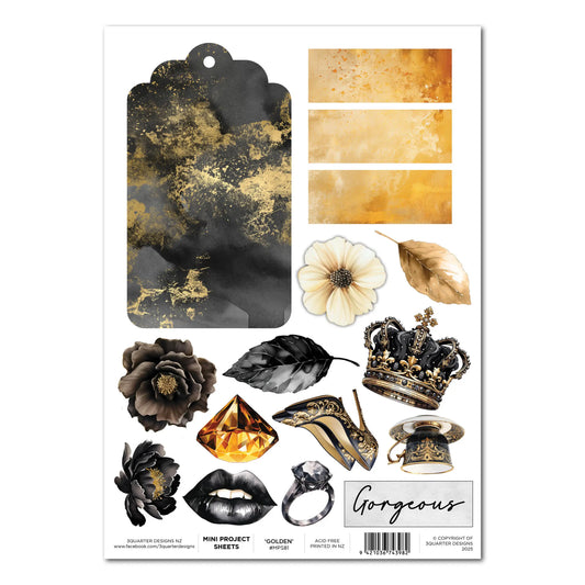 3 Quarter Designs - Mini Project Sheets - Golden