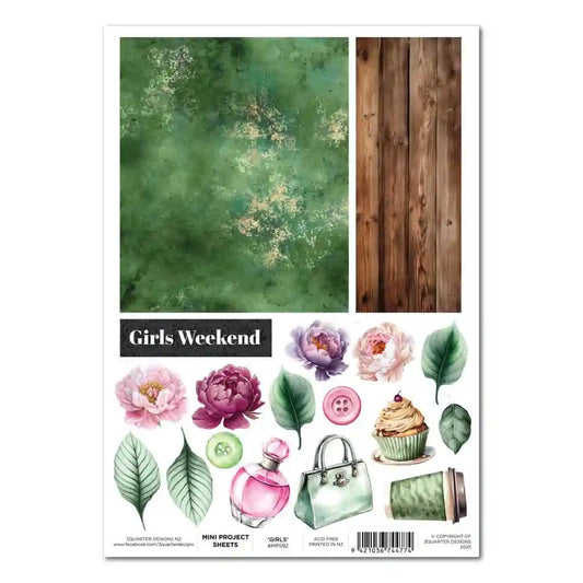 3 Quarter Designs - Mini Project Sheets -Girls