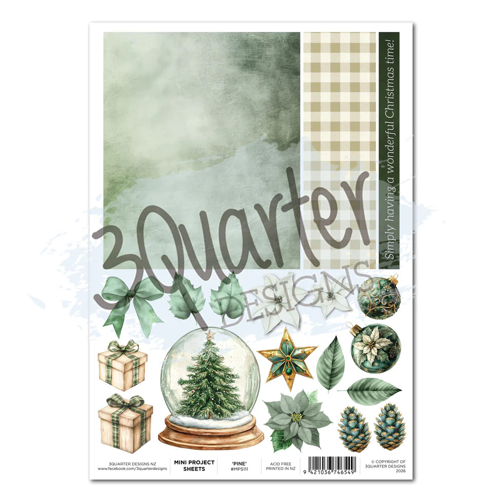 3 Quarter Designs - Mini Project Sheets - Pine Festivities