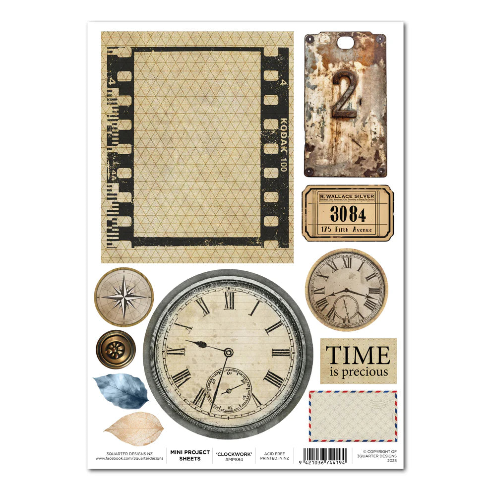3 Quarter Designs - Mini Project Sheets - Clockwork