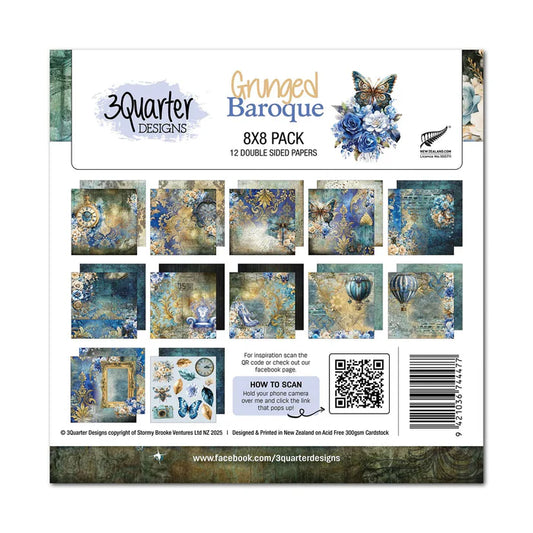 3 Quarter Designs - Grunged Baroque 8x8 Pack