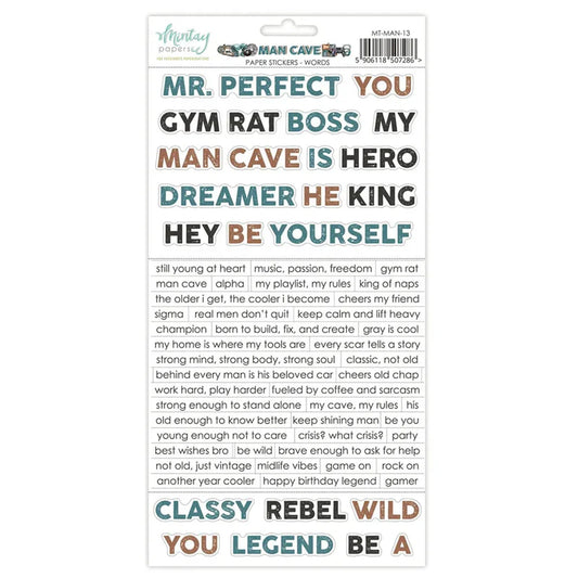 Mintay - Paper Stickers - Words -  Man Cave