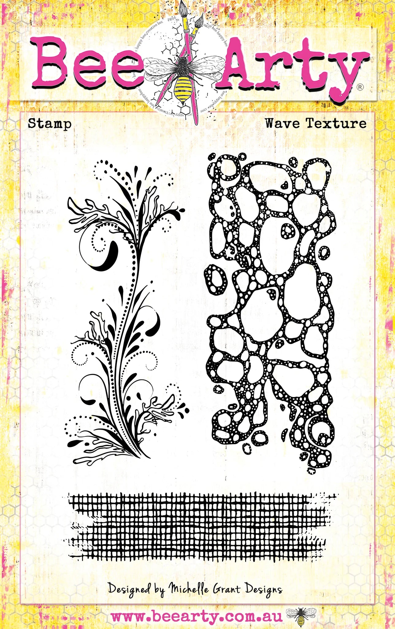 Bee Arty  -Wave Texture Acrylic Stamp - Ocean Vibes